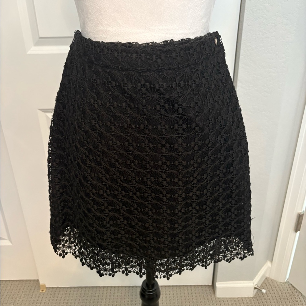 Black A-line Smocked Mini Skirt